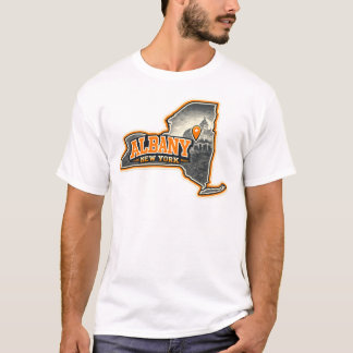 Camiseta Design de Rótulo de Mapa do Estado de Nova York Al