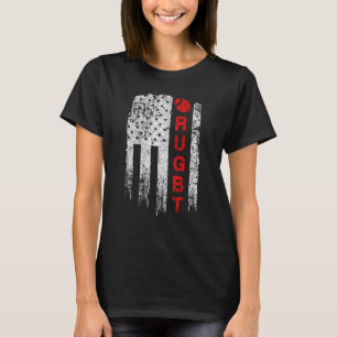 Camiseta Design De Rugby Branco Vermelho Dos Eua Para Menin