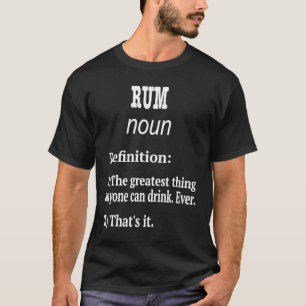 Camiseta Design de Rum Fã de Rum Definição Falsa