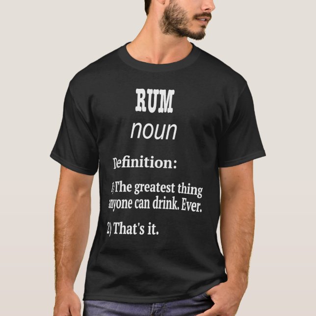 Camiseta Design de Rum Fã de Rum Definição Falsa (Frente)