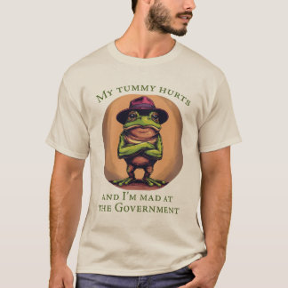 Camiseta Design de sapo com dor de barriga