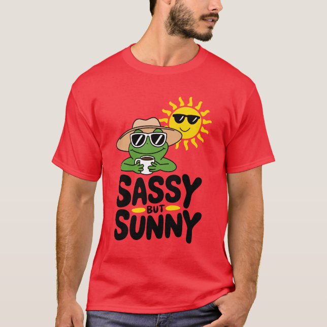 Camiseta Design de Sapo espessa, mas ensolarada - Café de V (Frente)