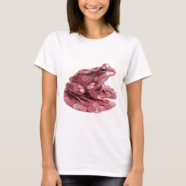 Camiseta Design de Sapo Rosa Moderno (Frente)