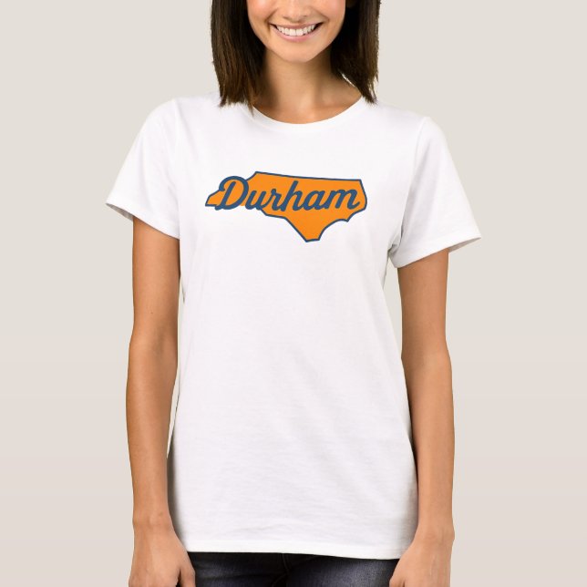 Camiseta Design de Script de Durham North Carolina - Forma  (Frente)