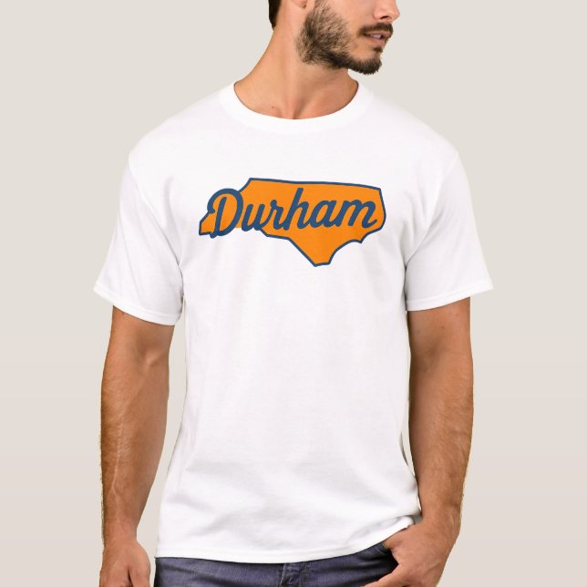 Camiseta Design de Script de Durham North Carolina - Forma  (Frente)