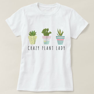 Camiseta Design de Senhora Louca por Plantas Fofas