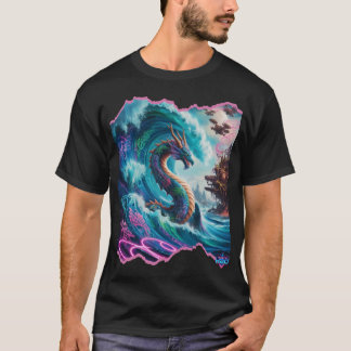 Camiseta Design de Serpente do Mar de Dragão H2O Místico