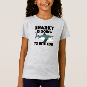 Camiseta Design de Sharky Vai Te Morder - J para Meninas