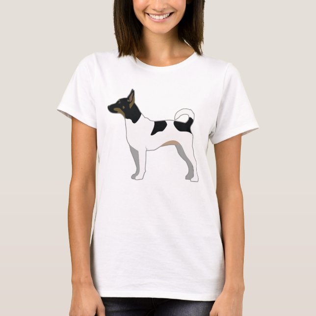 Camiseta Design de Silhueta Básica de Rat Terrier (Frente)