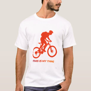 Camiseta Design de Silhueta de Bicicleta de Montanha Ação L