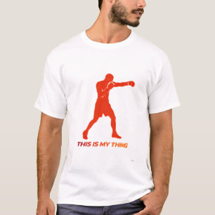 Camiseta Design de Silhueta de Boxe Ação Lifestyle