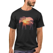 Design de Silhueta de Elefante com Exposição Dupla
