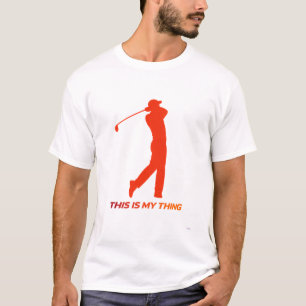 Camiseta Design de Silhueta de Golfe Ação Estilo de Vida