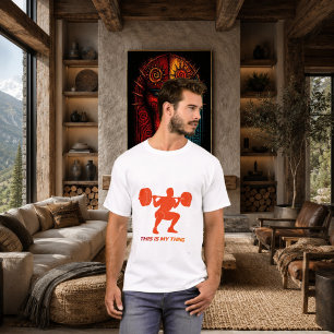 Camiseta Design de Silhueta de Levantamento de Peso Ação Es