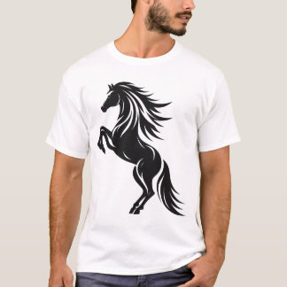 Camiseta Design de Silhueta Elegante de Cavalo de Criação