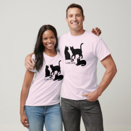 Camiseta Design de Silhuetas de Animais Fofos - Gatos 1