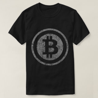 Camiseta Design de Símbolo de Bitcoin Grunge