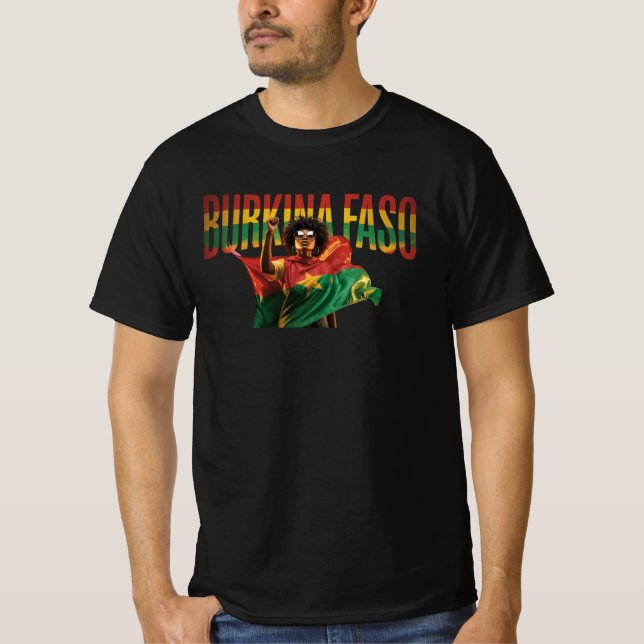 Camiseta Design de Sinalizador Burkina Faso - Excelente De  (Frente)