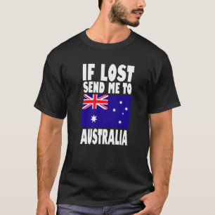 Camiseta Design de Sinalizador da Austrália Se perdido, env