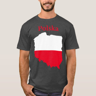 Camiseta Design de Sinalizador de Mapa Polônia