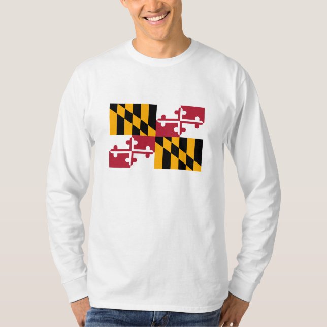 Camiseta Design de Sinalizador do Estado de Maryland (Frente)