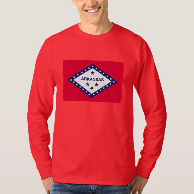 Camiseta Design de Sinalizador do Estado do Arkansas (Frente)