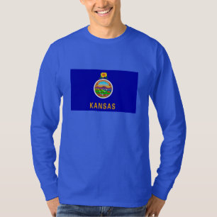 Camiseta Design de Sinalizador do Estado do Kansas