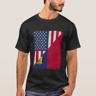 Camiseta Design de Sinalizador do País - Metade dos Eua Hal