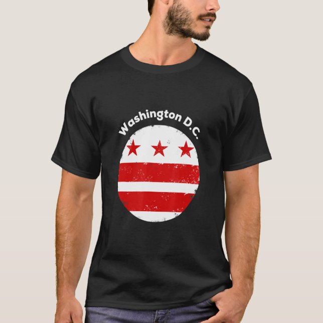 Camiseta Design De Sinalizador Do Washington Dc legal Para  (Frente)