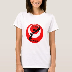 Camiseta Design de Sinalizador e Mapa de Okinawa. T-Shirt