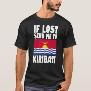 Camiseta Design de Sinalizador Kiribati Se perdido me envie
