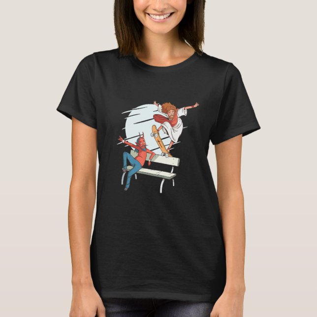 Camiseta Design de skate com Jesus Jesus Grind (Frente)