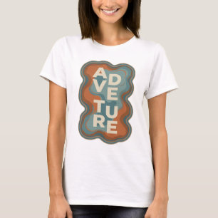 Camiseta Design de slogan de aventura laranja artístico