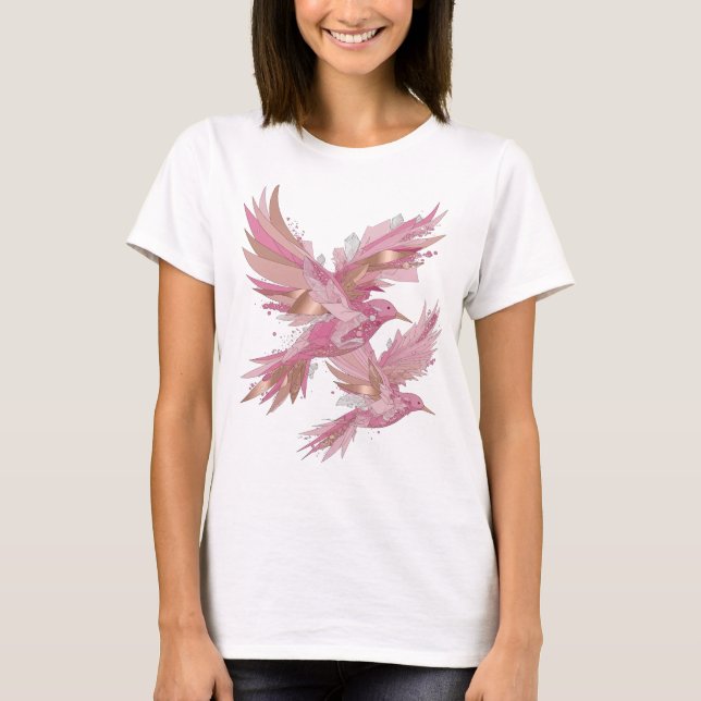 Camiseta Design de slogan de CRISTAL AVES prateado que cham (Frente)