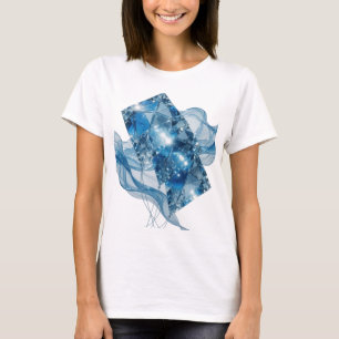 Camiseta Design de slogan de CRISTAL de VIDRO AZUL Prata CR