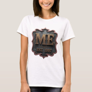 Camiseta Design de Slogan Edgy Gold ME EST 1997