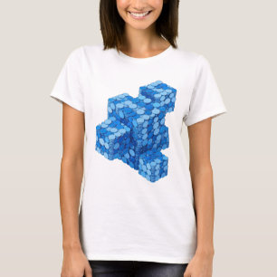 Camiseta Design de slogan ESCADA DE MOEDAS AZUIS Prateado D