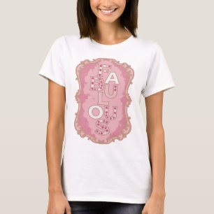 Camiseta Design de slogan FABULOSO Rosa Moderno