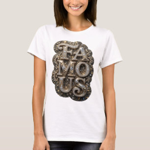 Camiseta Design de slogan famoso em ouro atraente