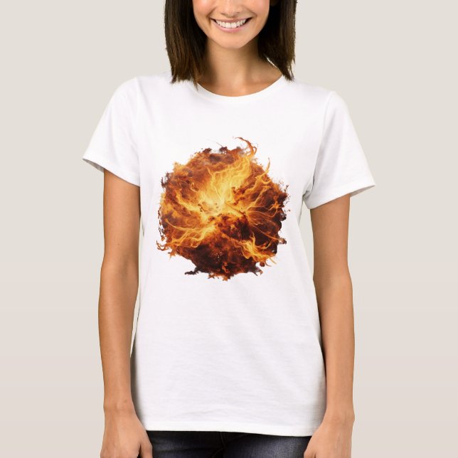 Camiseta Design de slogan FIRE BALL Vibrante Prata (Frente)