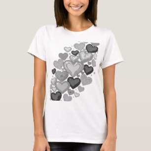 Camiseta Design de slogan HEARTS AND STARS Cinza Irresistív