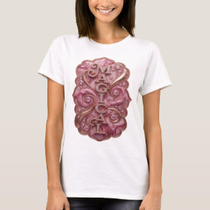 Camiseta Design de Slogan MÁGICO Dourado Tendência