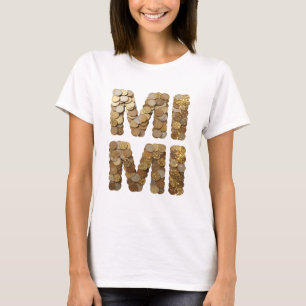 Camiseta Design de slogan MINI dourado elegante