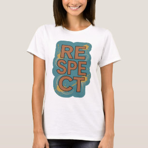 Camiseta Design de slogan RESPEITO Laranja Fresco