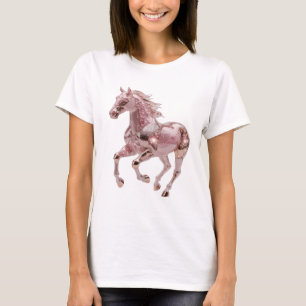 Camiseta Design de slogan ROSE GOLD HORSE prateado artístic