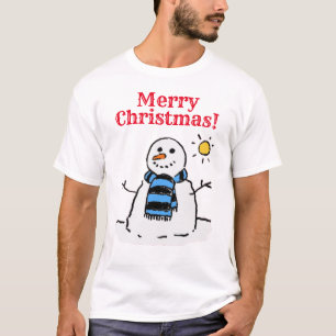 Camiseta Design de Snowman de Natal com Saudação Pessoal