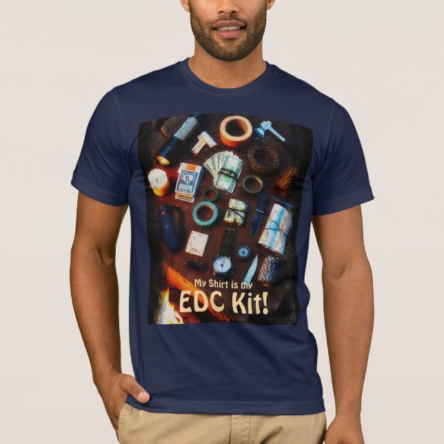 Camiseta DESIGN de Sobrevivalista do Kit EDC (Frente)