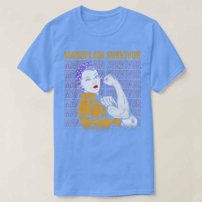 Camiseta Design De Sobrevivência De Mansplain Para Feminist (Frente do Design)