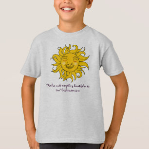 Camiseta design de sol sorridente com Eclesiastes bíblia v