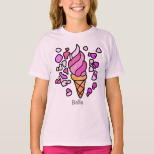 Camiseta Design de sorvete minimalista personalizado